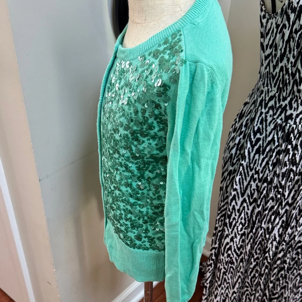 GAP Girls Teal Sequin Cardigan: Fancy Shimmer Gorgeous!